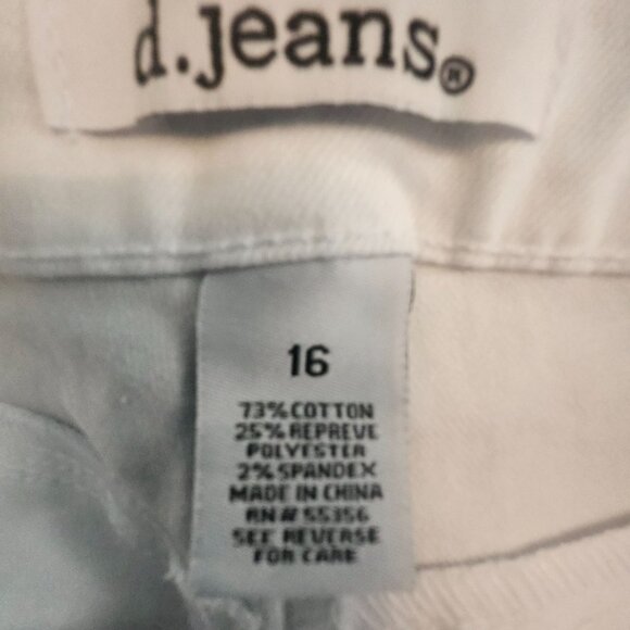 Size 16 White High Waist Ankle Pants with Cord Belt by D Jeans Recycled Twill - Picture 12 of 13